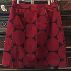 Boden Big Dots Velvet Skirt
